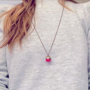 Madewell gold and pink locket necklace